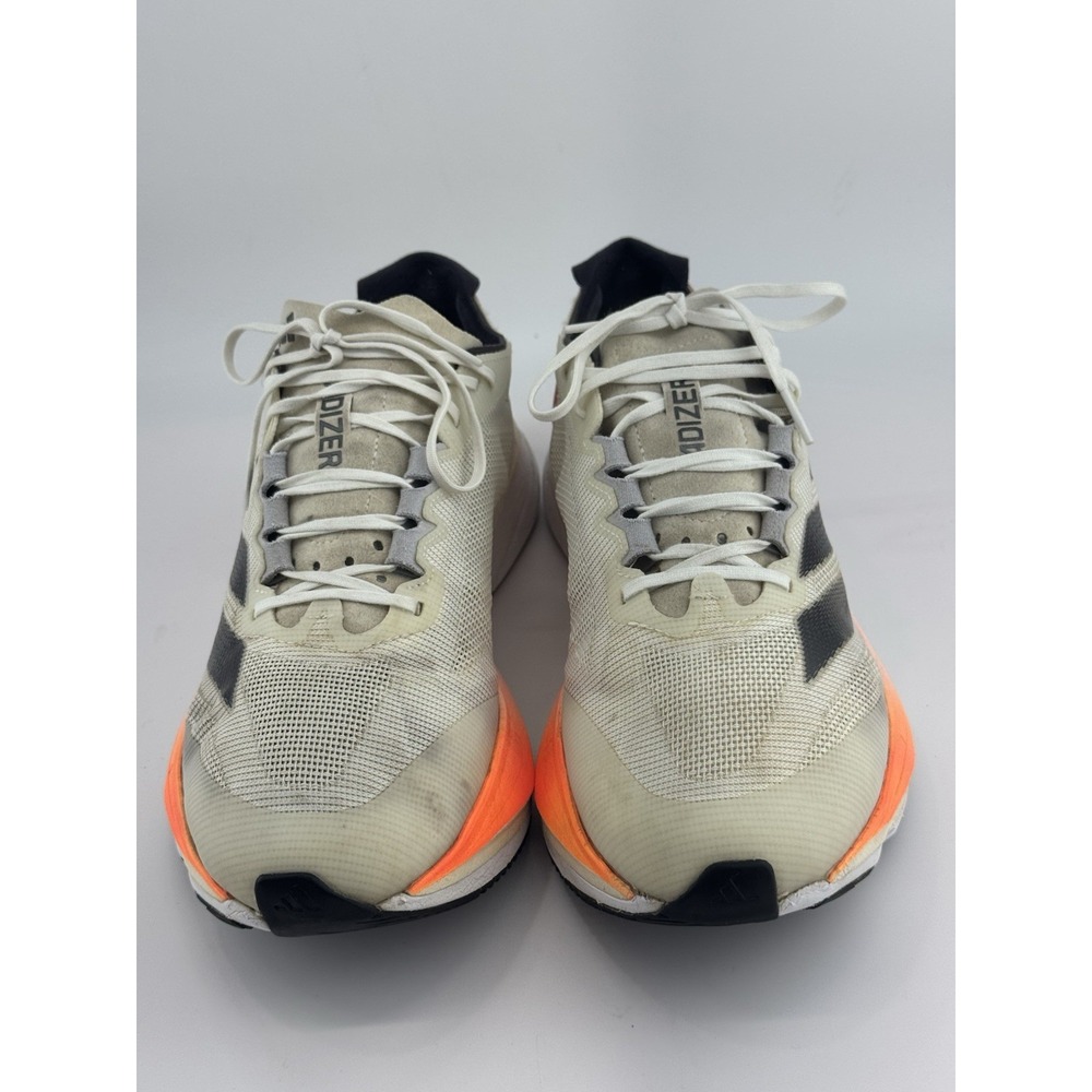 adidas Adizero Boston 12 Cloud White Aurora Solar Red Glass Fibre Men's SIZE 9.5 - Picture 2 of 9